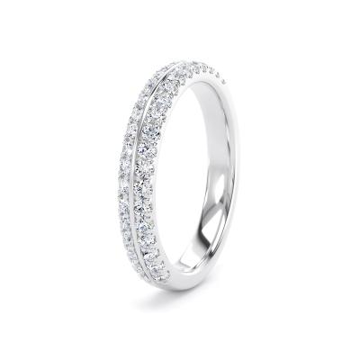 Image of Platinum Diamond Set Round Brilliant Cut, Knife Edge