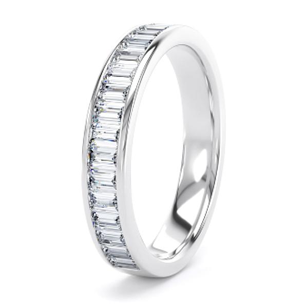 Image of 2.00ct Natural Baguette Cut Diamond Channel Set Eternity Ring in Platinum