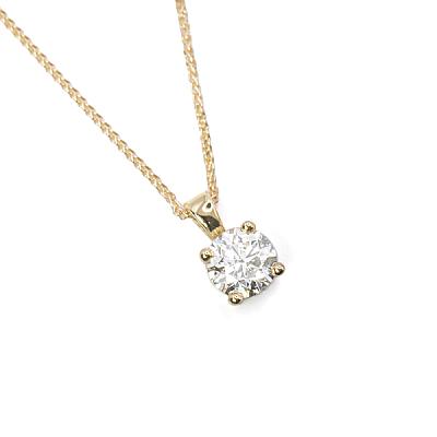 1.32ct Lab Grown Round Brilliant Cut Diamond Pendant in Yellow Gold Image
