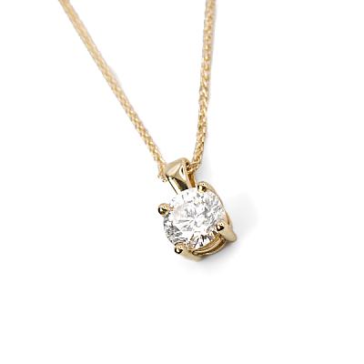 1.32ct Lab Grown Round Brilliant Cut Diamond Pendant in Yellow Gold Image