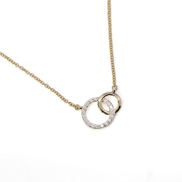 Image of 0.09ct Natural Diamond Double Circle of Life Pendant in Yellow Gold