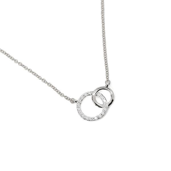Image of 0.09ct Natural Diamond Double Circle of Life Pendant in White Gold