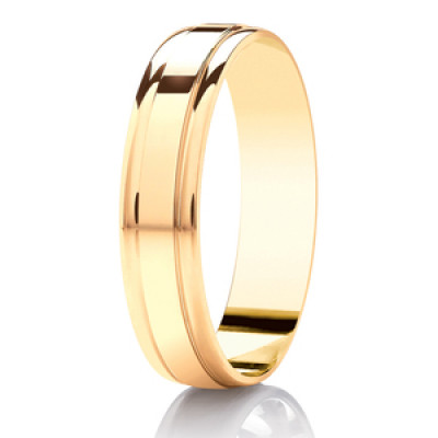 Image of Yellow Gold Diamond Cut Flat Court