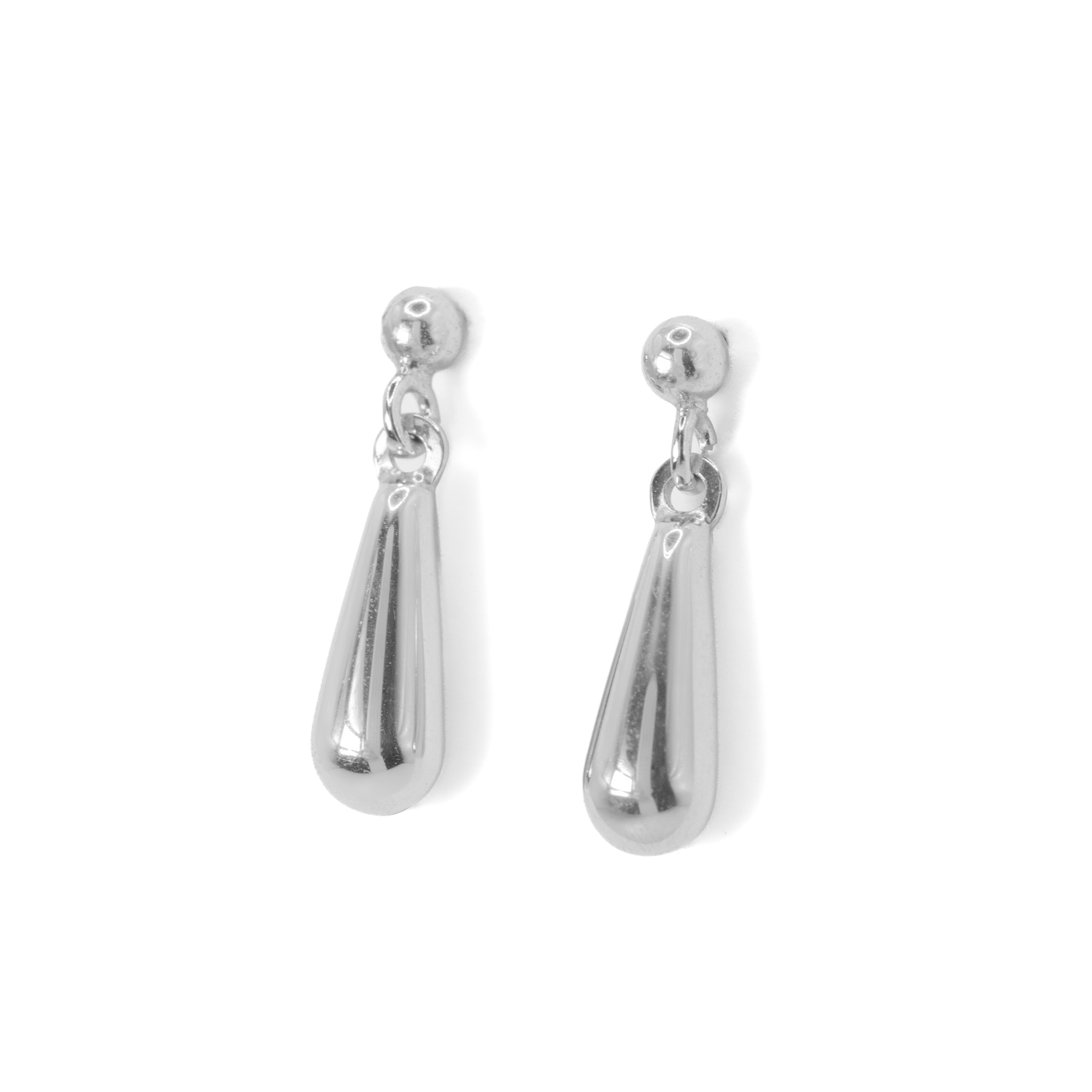 Bullet Drop Earrings in White Gold Image