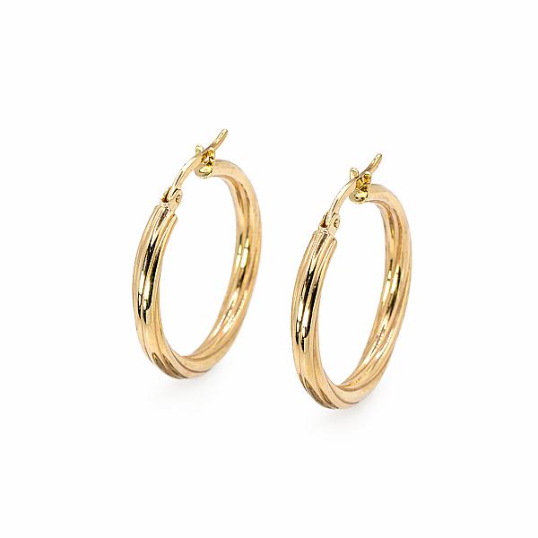 Image of Large Twist Hoop Earrings in Yellow Gold