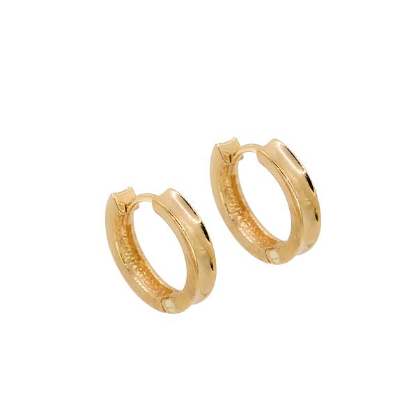 Image of 5mm Wide Little Huggie Earrings in Yellow Gold