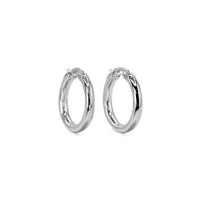 Small Hoop Earrings in White Gold Image