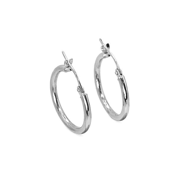 Image of Large Hoop Earrings in White Gold