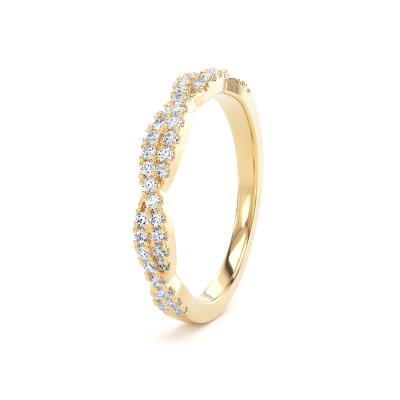 Image of Yellow Gold Lab Grown Diamond Bands 