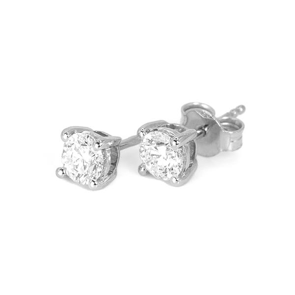 Image of 1.06ct Lab Grown Round Brilliant Cut Diamond Stud Earrings in White Gold