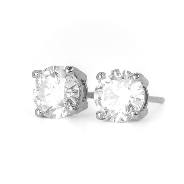 Image of 2.02ct Lab Grown Round Brilliant Cut Diamond Earrings in White Gold