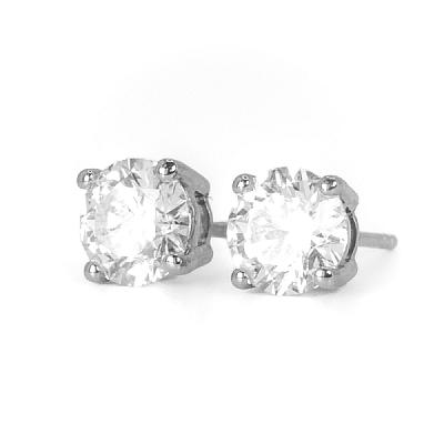 2.02ct Lab Grown Round Brilliant Cut Diamond Earrings in White Gold Image