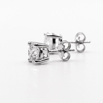 2.02ct Lab Grown Round Brilliant Cut Diamond Earrings in White Gold Image