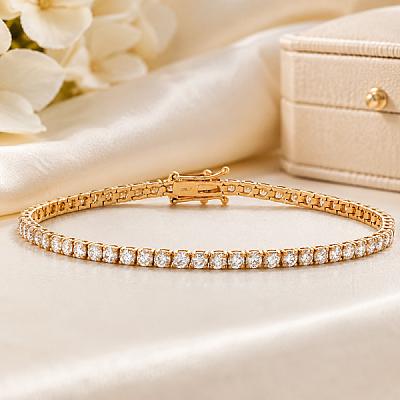 5.00ct Lab Grown Diamond Tennis Bracelet in Yellow Gold Image