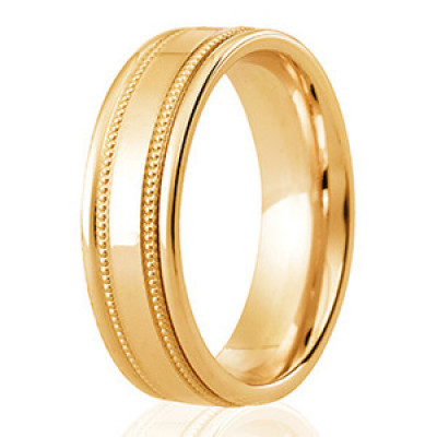 Image of Yellow Gold Diamond Cut Flat Court