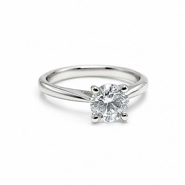 Image of 1.00ct Lab Grown Round Brilliant Cut Diamond Solitaire Ring in Platinum