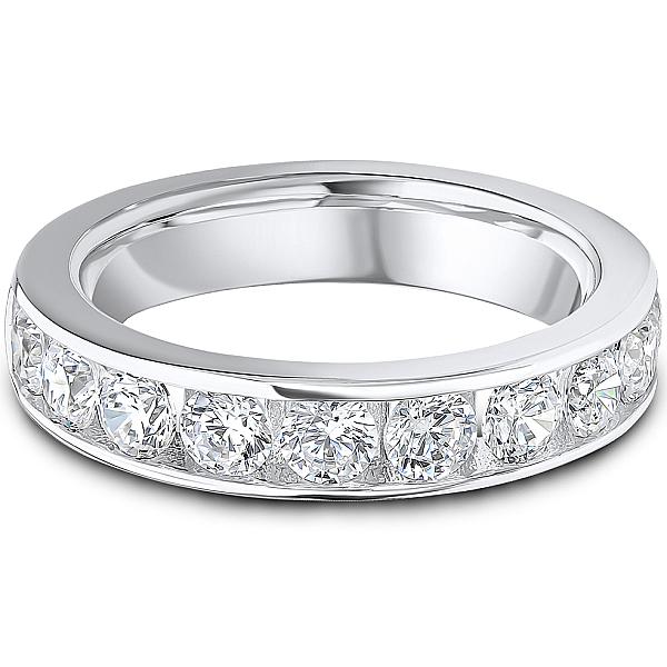 Image of 1.25ct Lab Grown Round Diamond Channel Set Wedding Band | D VVS | Platinum