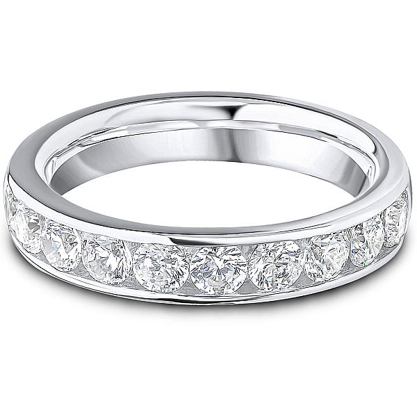 Image of 1.00ct Lab Grown Round Diamond Channel Set Wedding Band | D VVS | Platinum