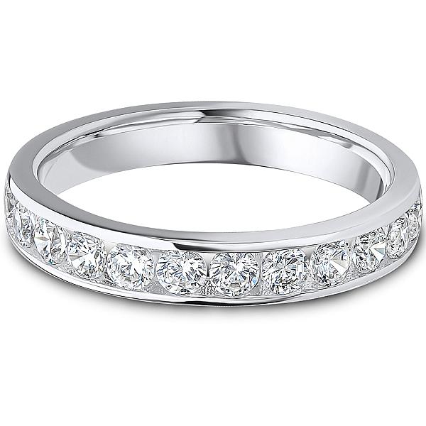 Image of 0.75ct Lab Grown Round Diamond Channel Set Wedding Band | D VVS | Platinum