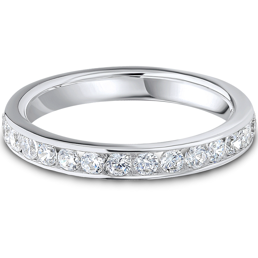 0.50ct Lab Grown Round Diamond Channel Set Wedding Band | D VVS | Platinum Image