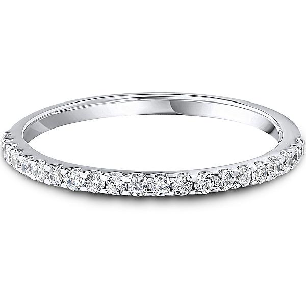 Image of 0.20ct Lab Grown Round Diamond Claw Set Wedding Band | D VVS | Platinum