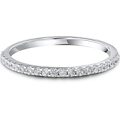 0.20ct Lab Grown Round Diamond Claw Set Wedding Band | D VVS | Platinum Image