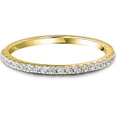 0.20ct Lab Grown Round Diamond Claw Set Wedding Band | D VVS | Platinum Image