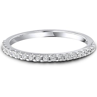 0.25ct Lab Grown Round Diamond Claw Set Wedding Band | D VVS | Platinum Image