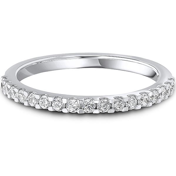 Image of 0.33ct Lab Grown Round Diamond Claw Set Wedding Band | D VVS | Platinum