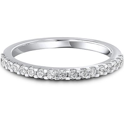 0.33ct Lab Grown Round Diamond Claw Set Wedding Band | D VVS | Platinum Image