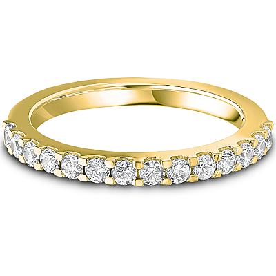 0.50ct Lab Grown Round Diamond Claw Set Band | D VVS | Platinum Image