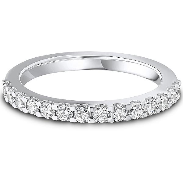 Image of 0.50ct Lab Grown Round Diamond Claw Set Band | D VVS | Platinum