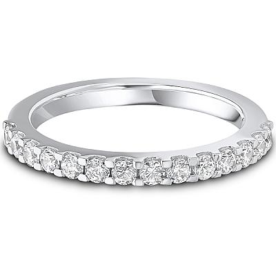 0.50ct Lab Grown Round Diamond Claw Set Band | D VVS | Platinum Image