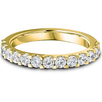 0.75ct Lab Grown Round Diamond Claw Set Band | D VVS | Platinum Image