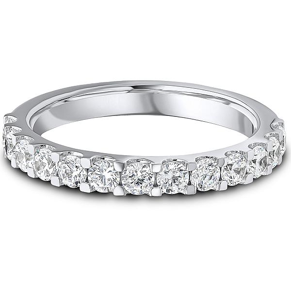 Image of 0.75ct Lab Grown Round Diamond Claw Set Band | D VVS | Platinum
