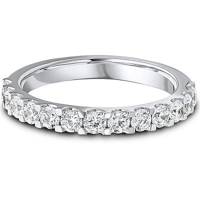 0.75ct Lab Grown Round Diamond Claw Set Band | D VVS | Platinum Image