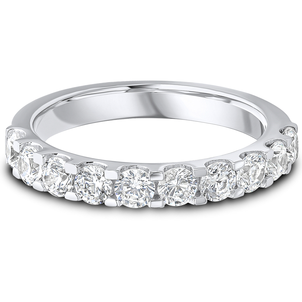 1.00ct Lab Grown Round Diamond Claw Set Band | D VVS | Platinum Image