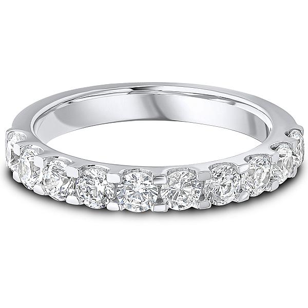 Image of 1.00ct Lab Grown Round Diamond Claw Set Band | D VVS | Platinum
