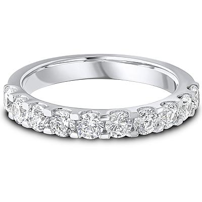 1.00ct Lab Grown Round Diamond Claw Set Band | D VVS | Platinum Image