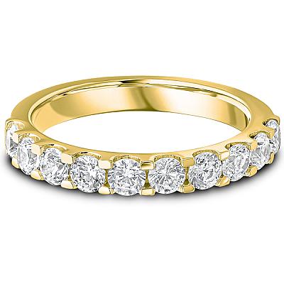 1.00ct Lab Grown Round Diamond Claw Set Band | D VVS | Platinum Image