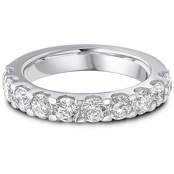 Image of 1.50ct Lab Grown Round Diamond Claw Set Band | D VVS | Platinum