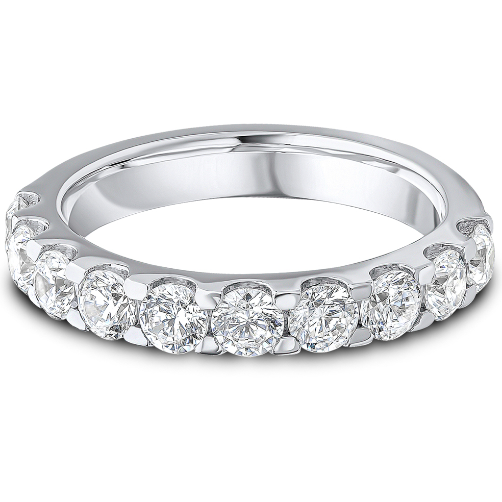 1.25ct Lab Grown Round Diamond Claw Set Band | D VVS | Platinum Image