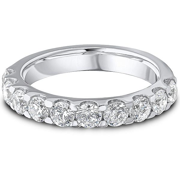 Image of 1.25ct Lab Grown Round Diamond Claw Set Band | D VVS | Platinum