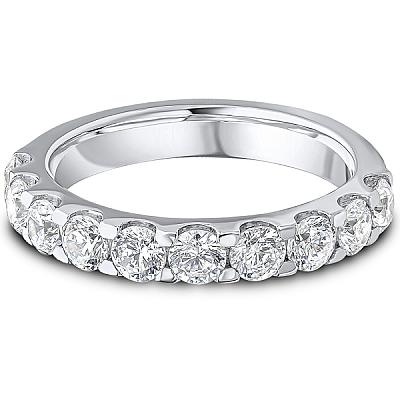 1.25ct Lab Grown Round Diamond Claw Set Band | D VVS | Platinum Image