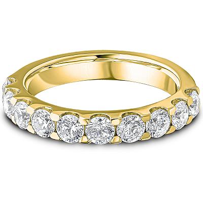 1.25ct Lab Grown Round Diamond Claw Set Band | D VVS | Platinum Image