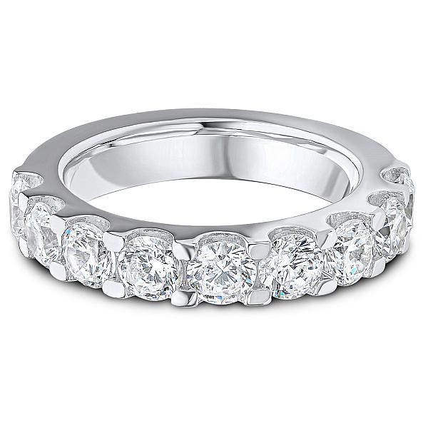Image of 2.00ct Lab Grown Round Diamond Claw Set Band | D VVS | Platinum