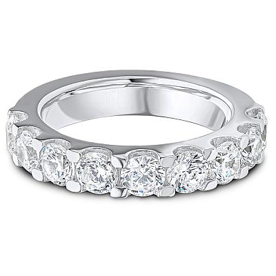2.00ct Lab Grown Round Diamond Claw Set Band | D VVS | Platinum Image