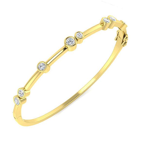 Image of 1.10ct Lab Grown Diamond Bubble Style Bangle | D VVS | 9ct White Gold