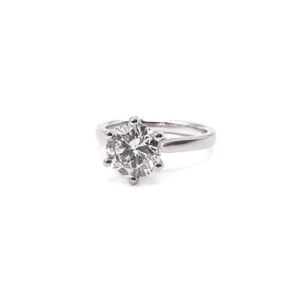 Image of 1.56ct Lab Grown Round Diamond Solitaire Ring | D VVS1 | Platinum | Six Claw
