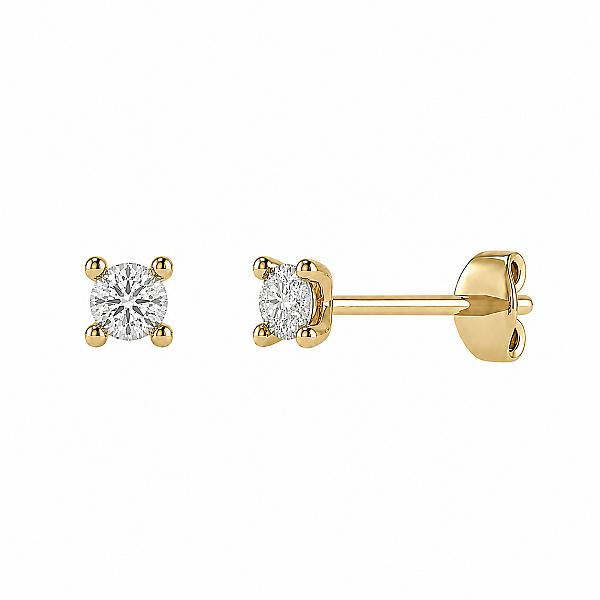 Image of 0.50ct Natural Round Brilliant Cut Diamond Stud Earrings | E SI1 | Yellow Gold